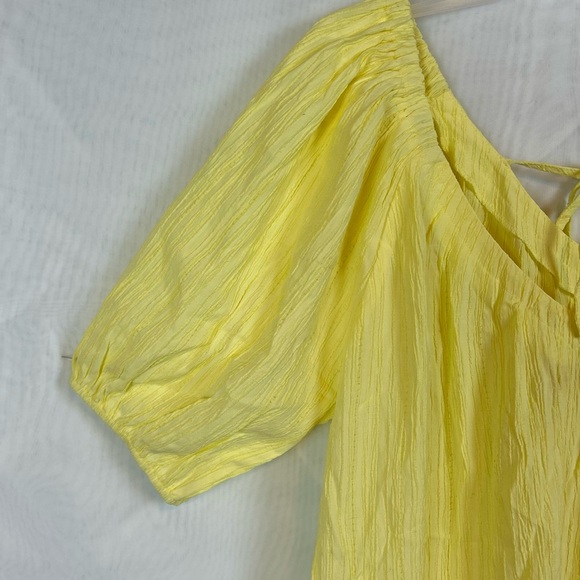 NWT Arula Women’s Lemon Yellow Lantern Sleeve Summer Top / size XL - Picture 5 of 10